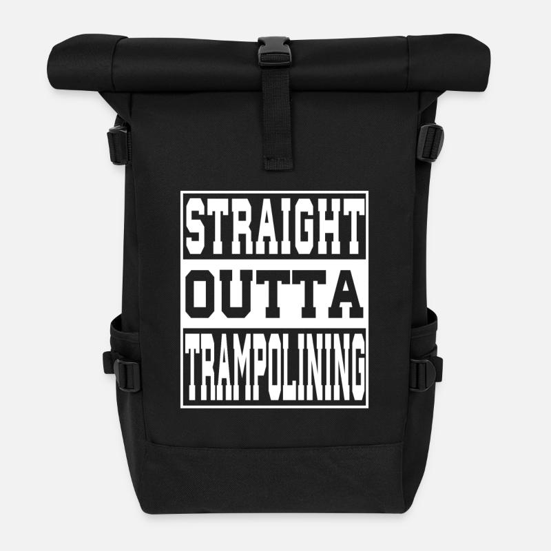 Trampolining Spruch lustig - Rolltop Rucksack - Schwarz