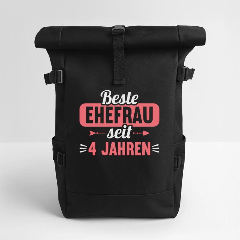 Beste Ehefrau Bester Ehemann seit 4 Jahren Rolltop Rucksack