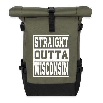 Wisconsin Spruch Lustig Wisconsin Geschenk - Rolltop Rucksack - Olive/Schwarz - Vorne