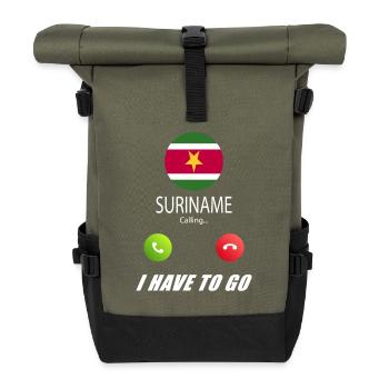 Suriname calls lusiger flags saying - Roll Top Backpack - olive/black - Front