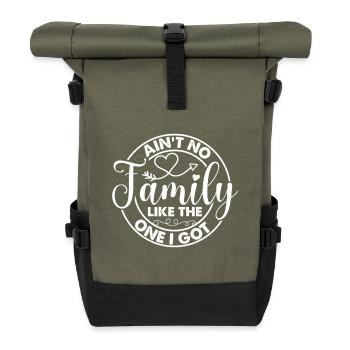 Familie Wertschätzung Ain't No Family - Rolltop Rucksack - Olive/Schwarz - Vorne