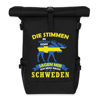 Die Stimmen in meinem Kopf - Schweden - Rolltop Rucksack - Schwarz - Vorne