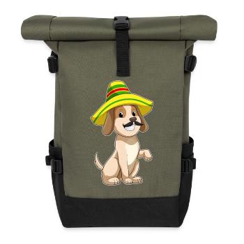 Hund Sombrero - Rolltop Rucksack - Olive/Schwarz - Vorne