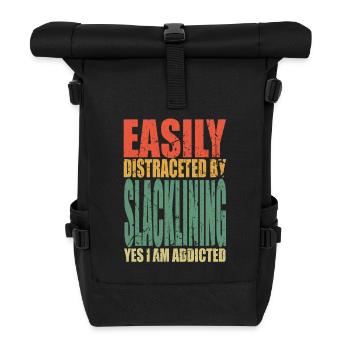 Slacklinging saying funny - Roll Top Backpack - black - Front