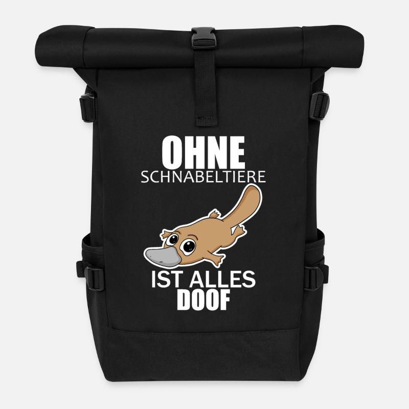 Schnabeltier - Rolltop Rucksack - Schwarz