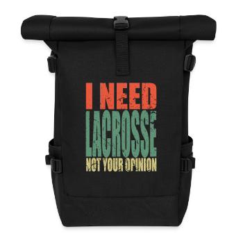 Lacrosse Spruch lustig - Rolltop Rucksack - Schwarz - Vorne
