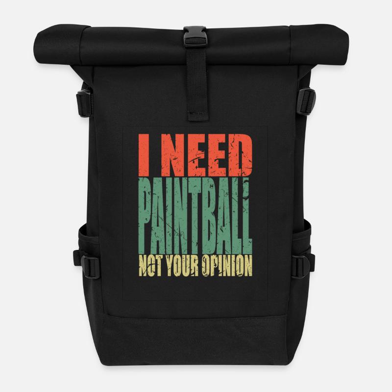 Paintball Spruch lustig - Rolltop Rucksack - Schwarz