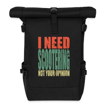 Scootering Spruch lustig - Rolltop Rucksack - Schwarz - Vorne