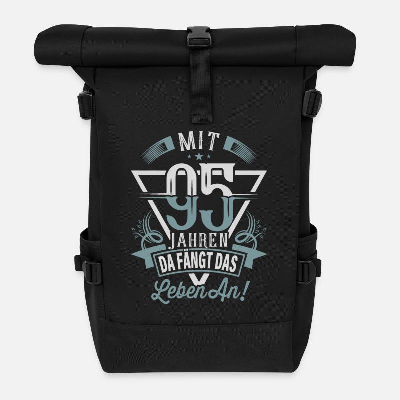 95. Geburtstag Da Fängt Das Leben An - Rolltop Rucksack - Schwarz