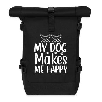 Mon chien me rend heureux - Sac à dos roll top - noir - Devant