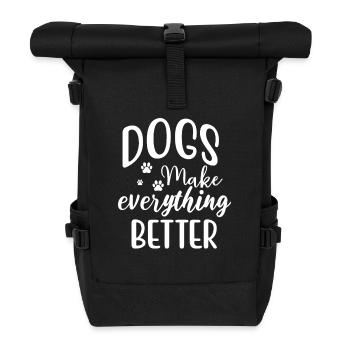 Les chiens améliorent tout - Sac à dos roll top - noir - Devant