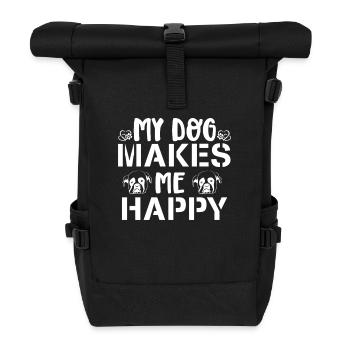 Mon chien me rend heureux - Sac à dos roll top - noir - Devant