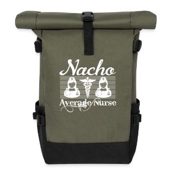Nacho Durchschnittliche Krankenschwester - Rolltop Rucksack - Olive/Schwarz - Vorne