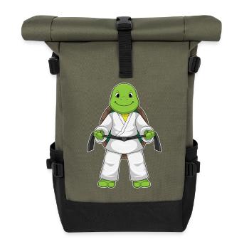 Turtle Karate Martial Arts - Roll Top Backpack - olive/black - Front