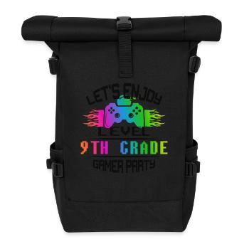 Level 9TH GRADE keep calm and game on - Roll Top Backpack - black - Front