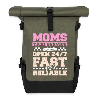 Moms taxi service - Roll Top Backpack - olive/black - Front