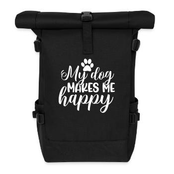 Mon chien me rend heureux - Sac à dos roll top - noir - Devant