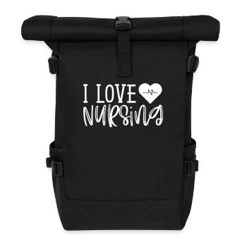 I love nurses - Roll Top Backpack - black - Front