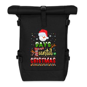 Days until Christmas Norwegian pattern - Roll Top Backpack - black - Front