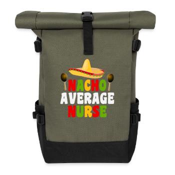 Nacho Durchschnittliche Krankenschwester - Rolltop Rucksack - Olive/Schwarz - Vorne