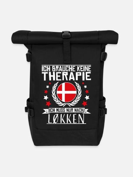 Ich brauche keine Therapie - Løkken - Lokken - Rolltop Rucksack - Schwarz