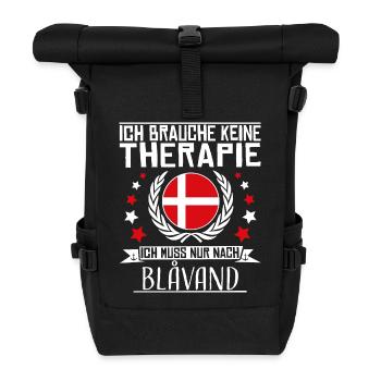 Ich brauche keine Therapie - Blåvand - Blavand - Rolltop Rucksack - Schwarz - Vorne