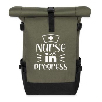 Nurse in Progress - Roll Top Backpack - olive/black - Front