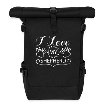 J’adore les chiens de berger - Sac à dos roll top - noir - Devant
