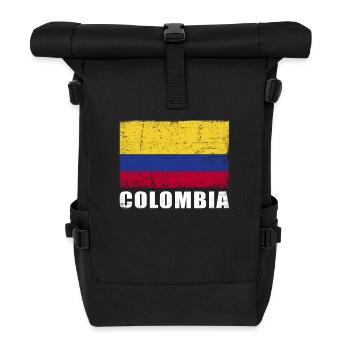 Kolumbien Flagge Grunge Kolumbien Fahne - Rolltop Rucksack - Schwarz - Vorne