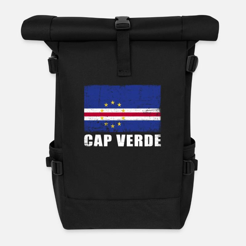 Drapeau du Cap-Vert Grunge Drapeau du Cap-Vert - Sac à dos roll top - noir