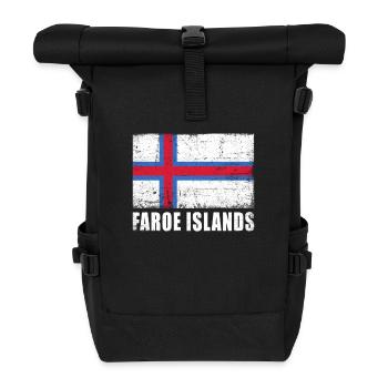 Färöer Flagge Grunge Färöer Fahne - Rolltop Rucksack - Schwarz - Vorne