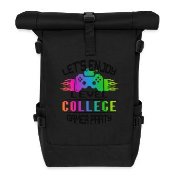 Level COLLEGE keep calm and game on - Rolltop Rucksack - Schwarz - Vorne