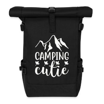 Wandern Natur Outdoor Berge - Rolltop Rucksack - Schwarz - Vorne
