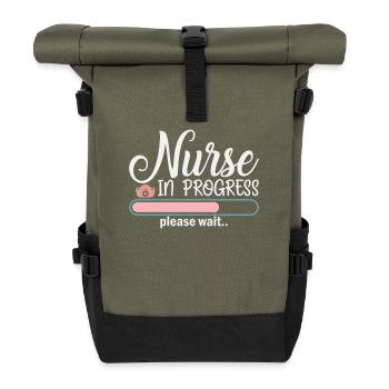 Infirmière au travail - Sac à dos roll top - olive/noir - Devant