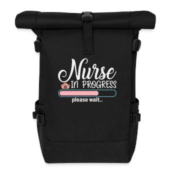 Krankenschwester in Arbeit - Rolltop Rucksack - Schwarz - Vorne