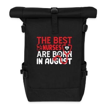 Krankenschwester geboren im August - Rolltop Rucksack - Schwarz - Vorne