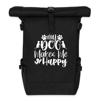 Mon chien me rend heureux - Sac à dos roll top - noir - Devant