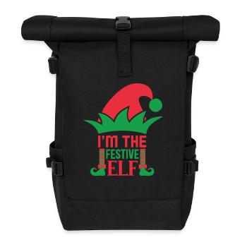 Je suis le festif Elf Ugly Christmas Sweater - Sac à dos roll top - noir - Devant