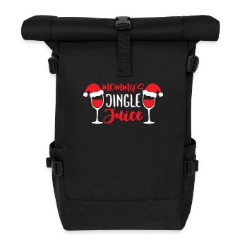 Ugly Christmas Mommys Jingle Juice Sayings - Roll Top Backpack - black - Front