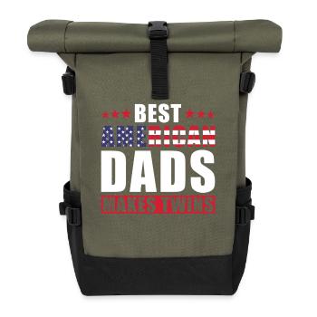 Best Twin Father America USA Dad - Roll Top Backpack - olive/black - Front