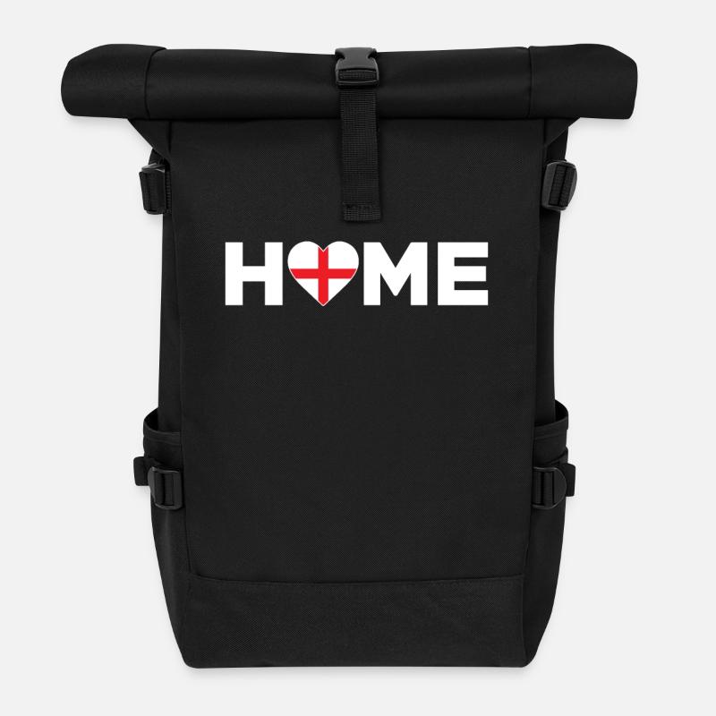 England Home England Flag England Love - Roll Top Backpack - black