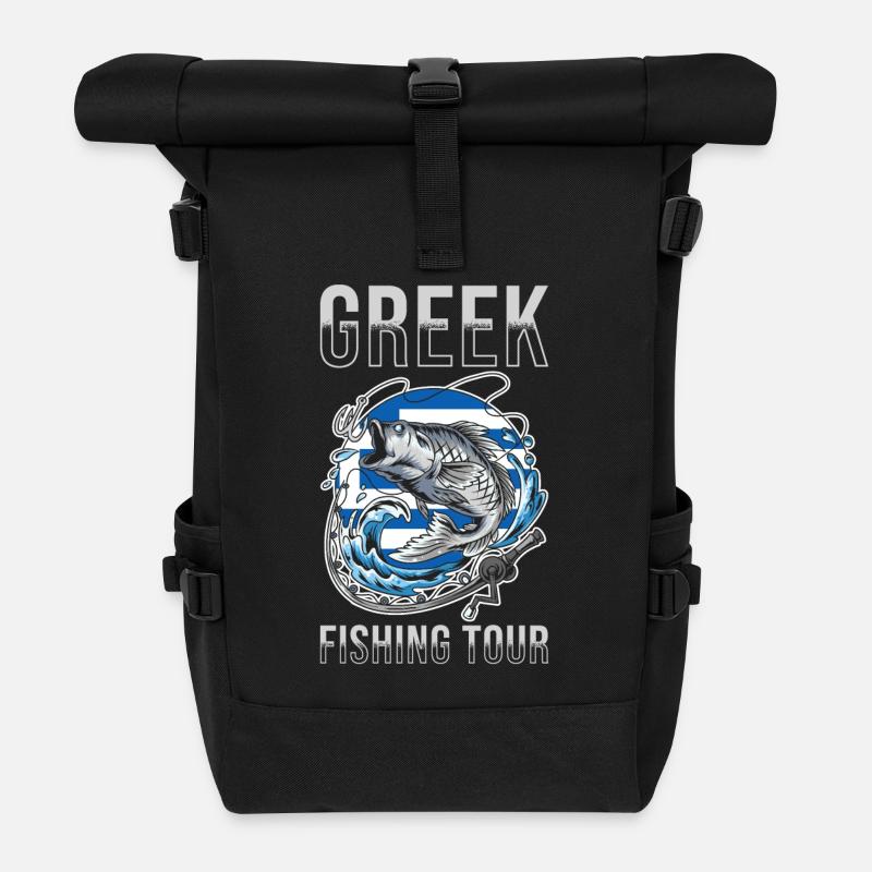 Angel Tour Griechisch - Rolltop Rucksack - Schwarz