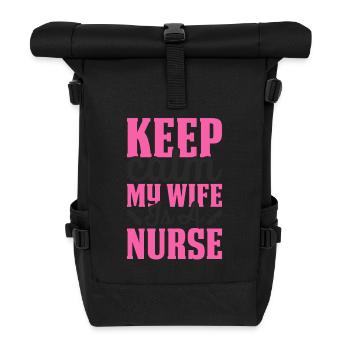 Ruhe bewahren meine Frau ist eine Krankenschwester - Rolltop Rucksack - Schwarz - Vorne