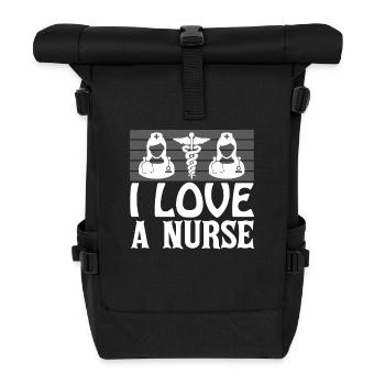 Ich liebe eine Krankenschwester - Rolltop Rucksack - Schwarz - Vorne