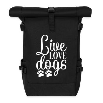 Leben Liebe Hunde - Rolltop Rucksack - Schwarz - Vorne