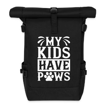 Meine Kinder haben Pfoten - Rolltop Rucksack - Schwarz - Vorne