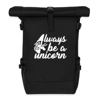Sei immer ein Einhorn Unicorn - Rolltop Rucksack - Schwarz - Vorne