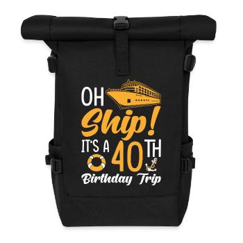 Cruise 40th Birthday Trip - Roll Top Backpack - black - Front
