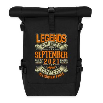 2021 September Geburtstag Legende - Rolltop Rucksack - Schwarz - Vorne