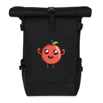 Kawaii Comic Peach - Roll Top Backpack - black - Front